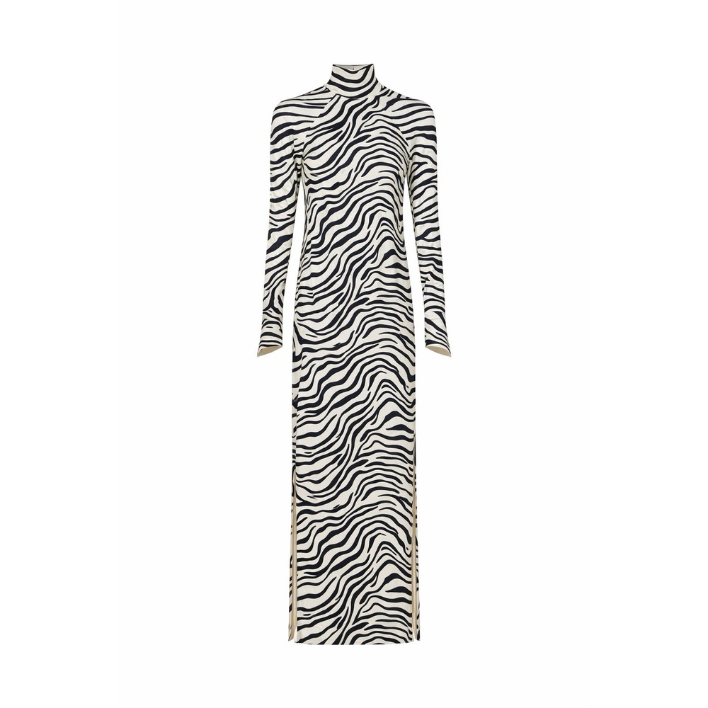 Bella Freud California Dreaming Long Sleeve Dress Zebra Print Size 8 Resort Chic